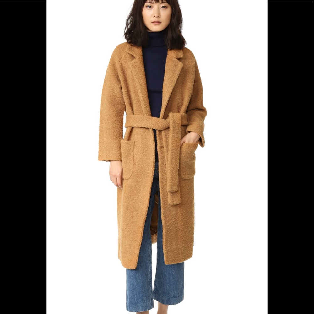 Ganni boucle wrap coat